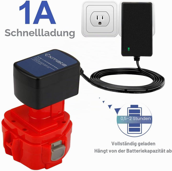 Exmate Multivolt Ladegerät für Makita 7.2V 9.6V 12V 14.4V 18V Ni-MH / Ni-Cd Akkus (Nicht für Lithium