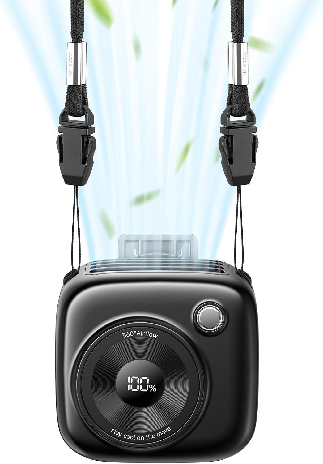 Taillen Clip Ventilator, 3000mAh Tragbarer Ventilator, mit Hängeseil, 10H Laufzeit USB-C Aufladung,