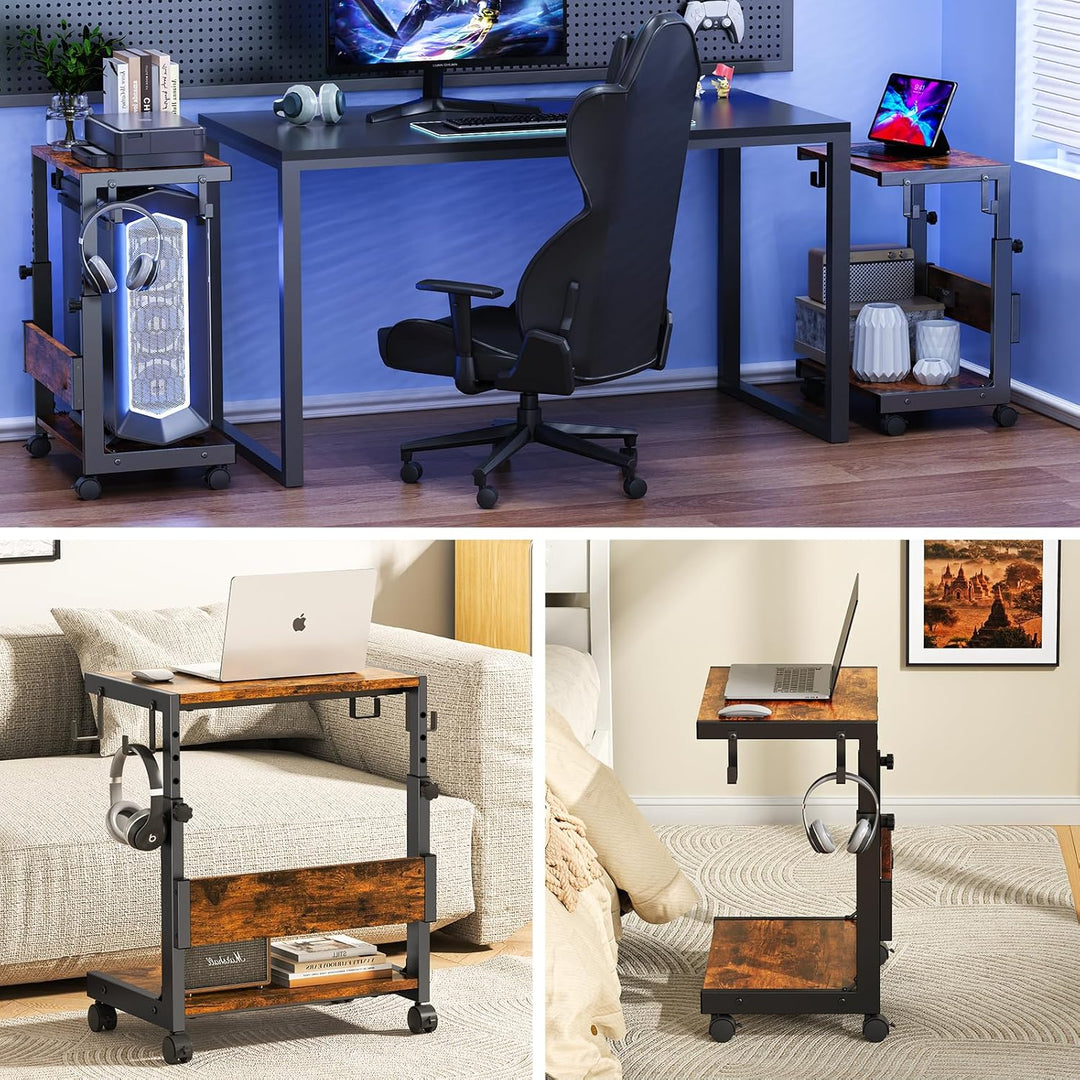 Höhenverstellbarer Computer-Tower-Ständer mit 2-stöckigem ATX-Gehäuse, bodenstehender Computerstände
