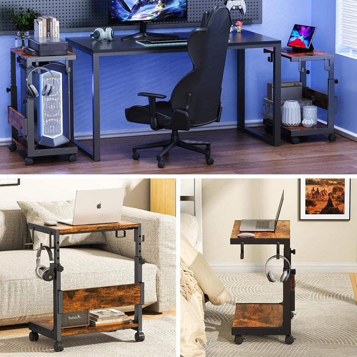 Höhenverstellbarer Computer-Tower-Ständer mit 2-stöckigem ATX-Gehäuse, bodenstehender Computerstände