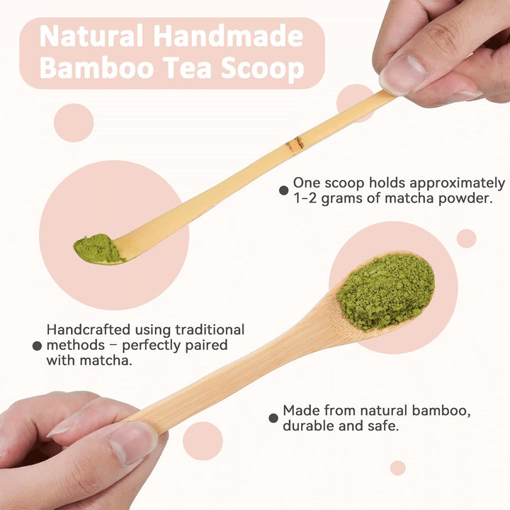 Premium Matcha Set 7-teilig – Exklusives Teezeremonie-Set mit Bambus-Chasen (Besen),Rosa Keramik-Sch