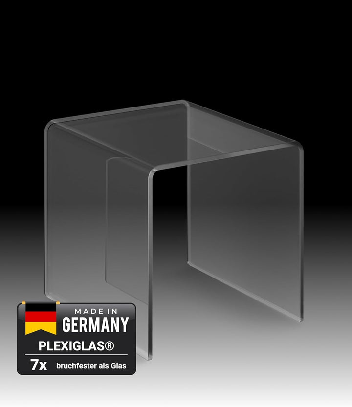 EH Design Acryl Beistelltisch PLEXIGLAS® 34 cm x 30 cm x 30 cm I Moderner Mini Nachttisch aus hochwe