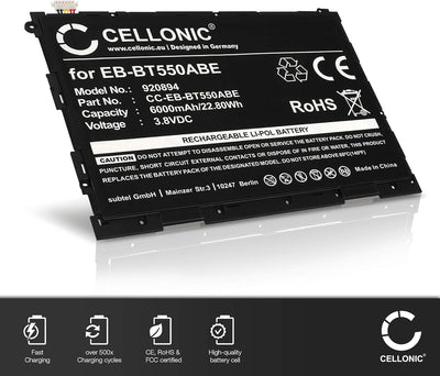 CELLONIC® Ersatz Akku EB-BT550ABA für Samsung Galaxy Tab A 9.7 (SM-T550 / SM-T555) 6000mAh + Werkzeu