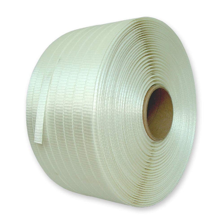 VEMATEC Gewebtes Textil Umreifungsset 19 mm - 600 m Umreifungsband mit Spanngerät und Abrollgerät