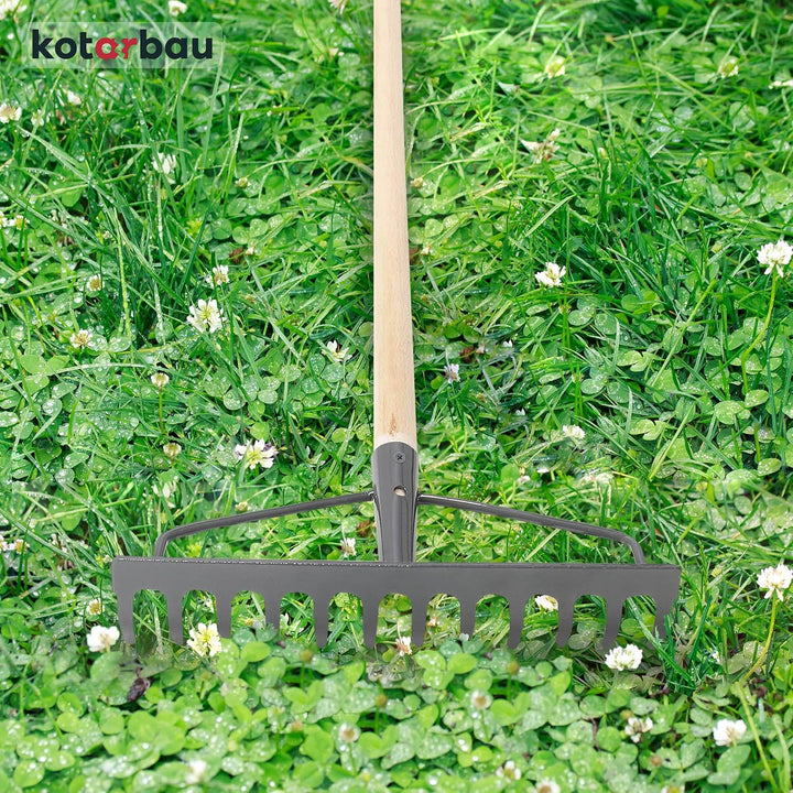 KOTARBAU® Laubrechen - 26 cm - Metall Rechen für Gras &amp; Laub - ohne Holzstiel - Gartenrechen - Rasen