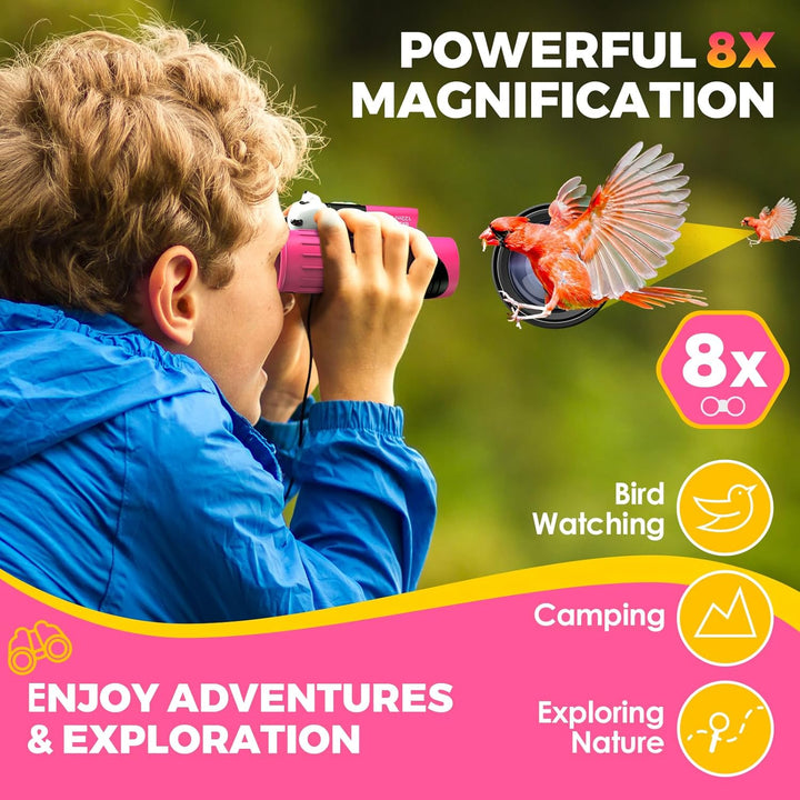 Fernglas für Kinder, Spielzeug für 3–12 Jahre alte Mädchen und Jungen, Vogelbeobachtung, Wandern, 4,