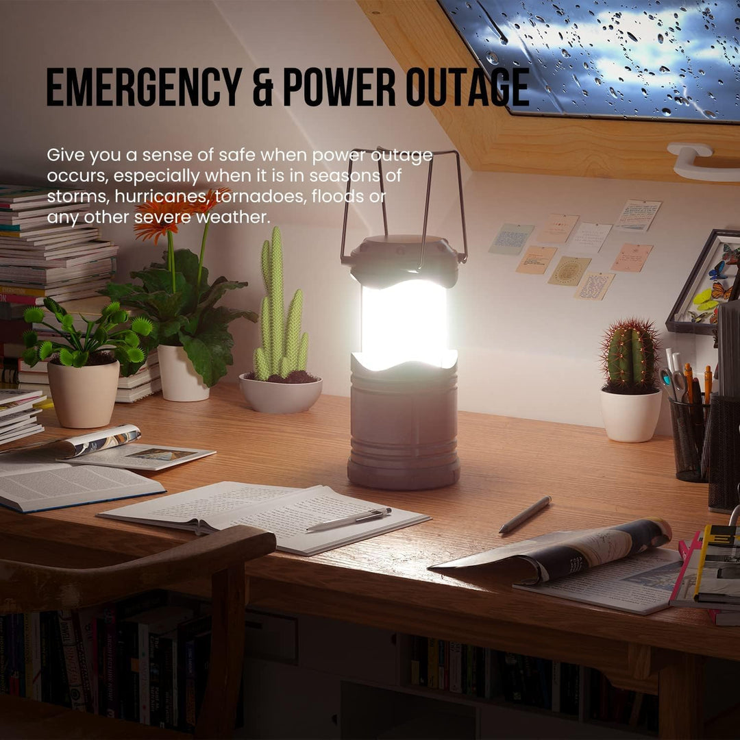 Lichamp LED-Laternen, 4 Stück Pop-Up-Laternen für Stromausfälle, helle, batteriebetriebene Hängelate