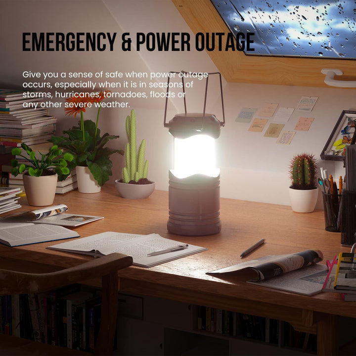Lichamp LED-Laternen, 4 Stück Pop-Up-Laternen für Stromausfälle, helle, batteriebetriebene Hängelate