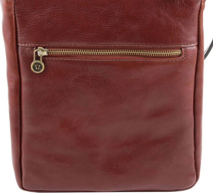 Tuscany Leather Jason Praktische Umhängetasche aus Leder Schwarz, Schwarz