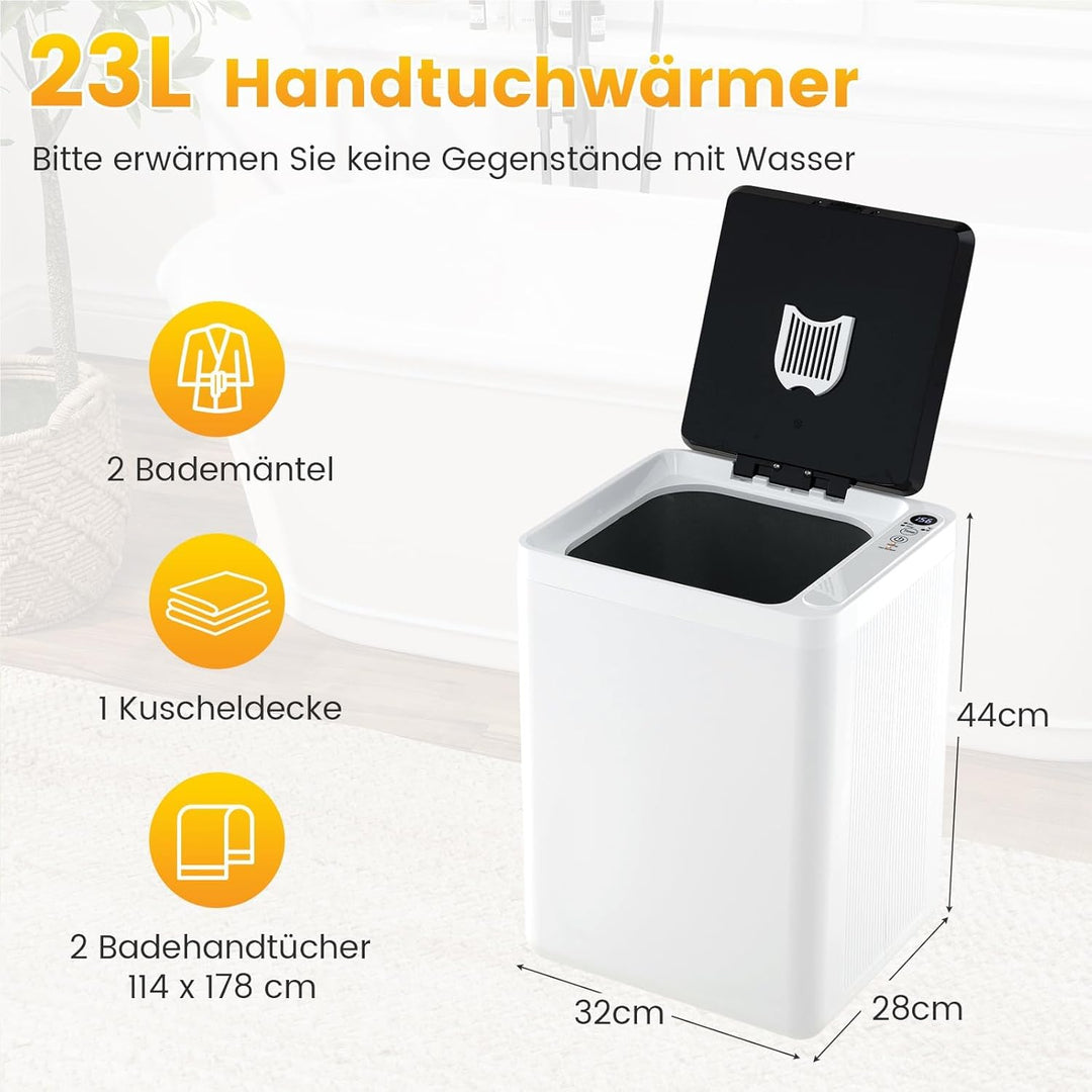 RELAX4LIFE 23L Handtuchwärmer, Towel Warmer mit automatischer Abschaltung & Schnellheizung, Handtuch