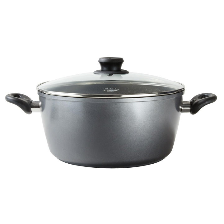 Stoneline XXXL Kochtopf 32 cm, mit Deckel, Induktion, Aluguss, beschichtet mit echten Steinpartikeln
