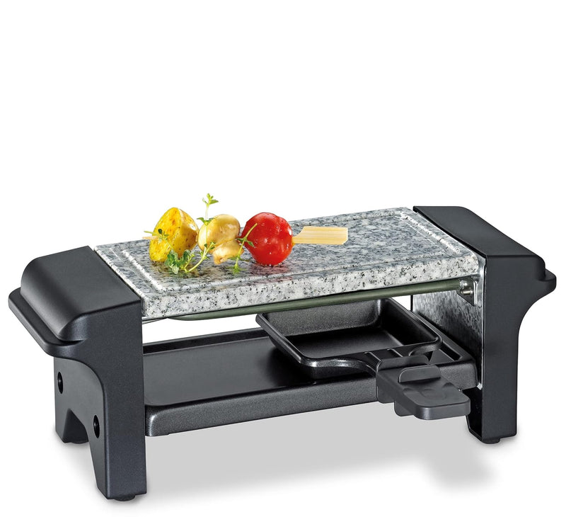 Küchenprofi Raclette TWIN, mit Steinplatte, Raclette für zwei mit Grillplatte aus Granit, Tischgrill