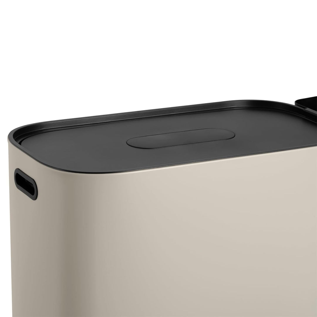 SVITA MLT2X30 Mülleimer Treteimer Abfalleimer 60l 2 Fächer freistehend mit Deckel inkl. Inneneimer T