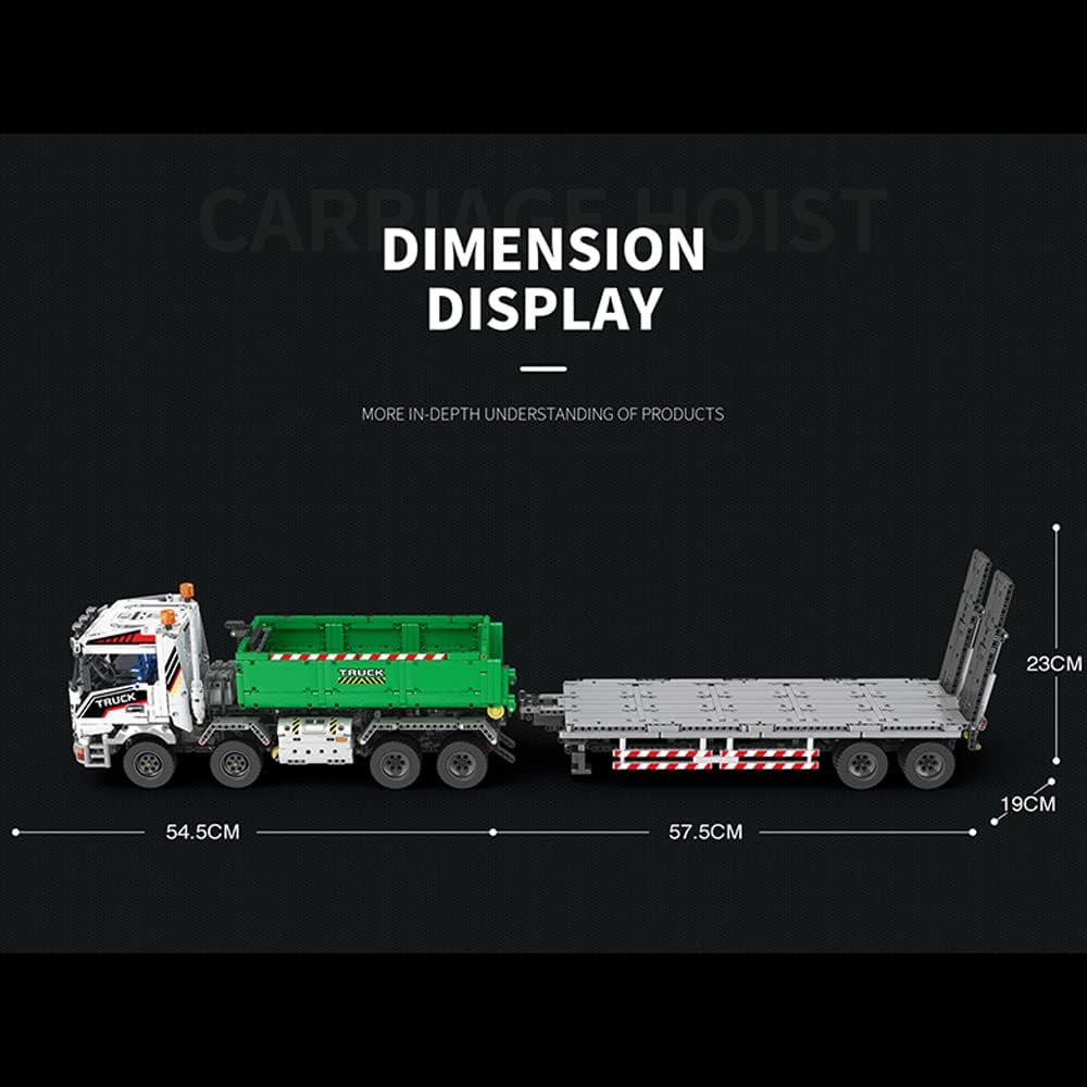 DOYAY Technik LKW Mit Anhänger, 2950 Teile Technik Truck Ferngesteuert Auto mit Motoren, Technik Dum