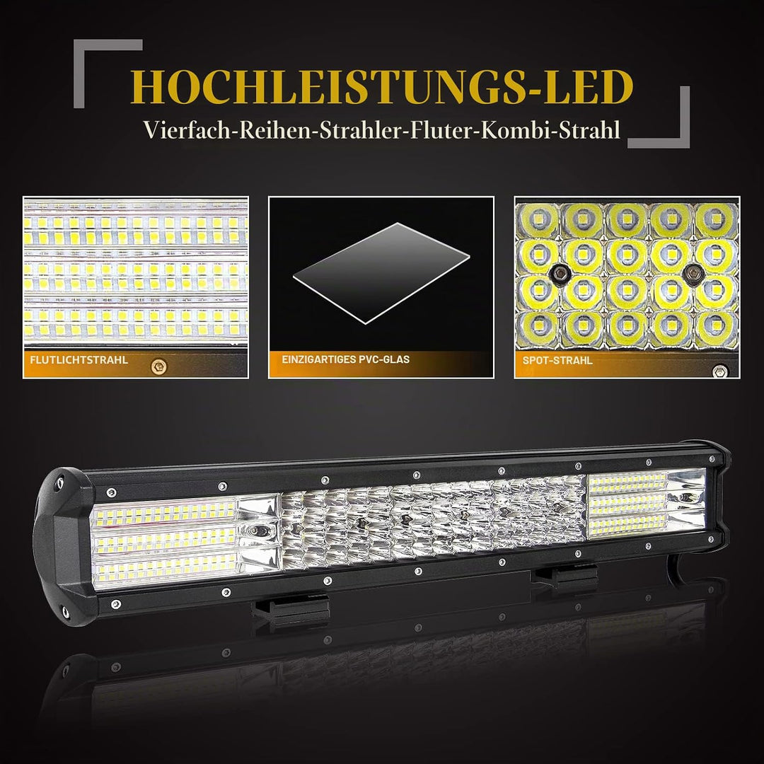 SKYWORLD 50.8cm Arbeitsscheinwerfer 510W LED-Lichtleiste, Zusatzscheinwerfer Offroad Scheinwerfer, k