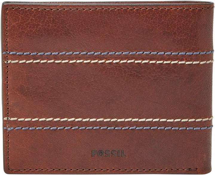 Fossil Herren Reese Leder Bifold Geldbörse 11,43 cm L x 1,905 cm B x 8,89 cm H Braun, Braun