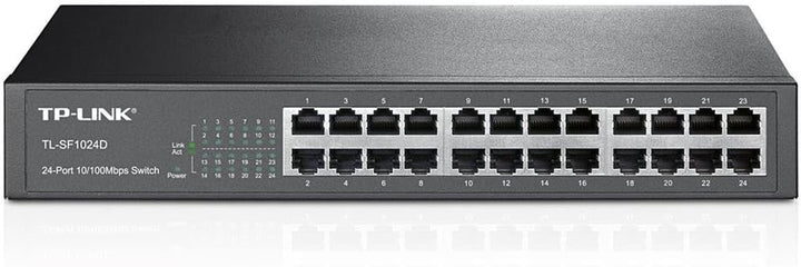 TP-Link TL-SF1024D Desktop/Rackmount Fast Ethernet Netzwek Switch (24x 10/100Mbit/s Ports, Metallgeh