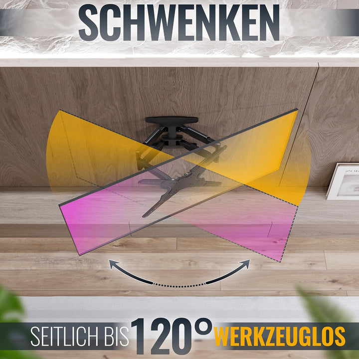 RICOO TV Wandhalterung Fernseher Schwenkbar Neigbar für 30-55 Zoll, Universal TV Halterung S5044, Fe