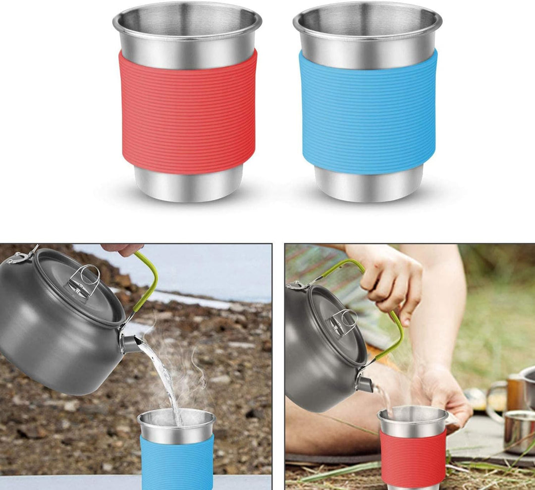 Campinggeschirr Set Outdoor Camping Zubehör Tragbares Camping Topf Cookware Kit Aluminium Camping Ko