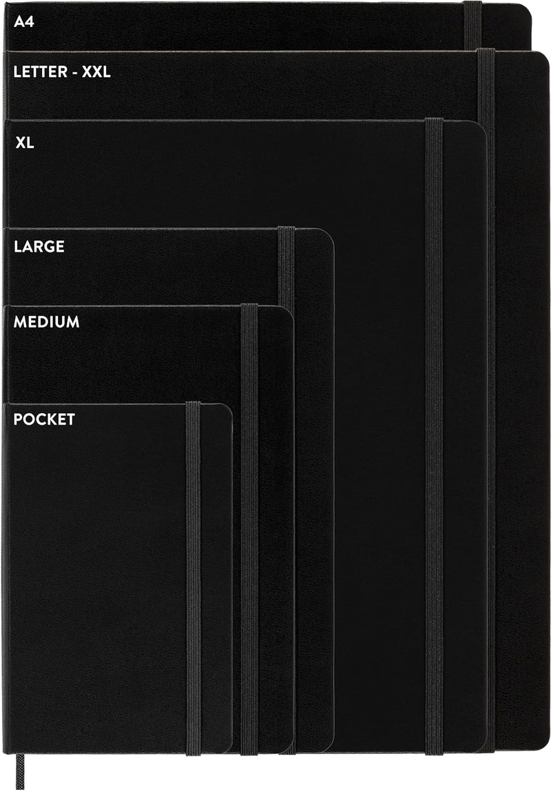 Moleskine Shine Notizbuch, Made in Italy Stoffeinband von Mantero, mit weissen Seiten und elastische