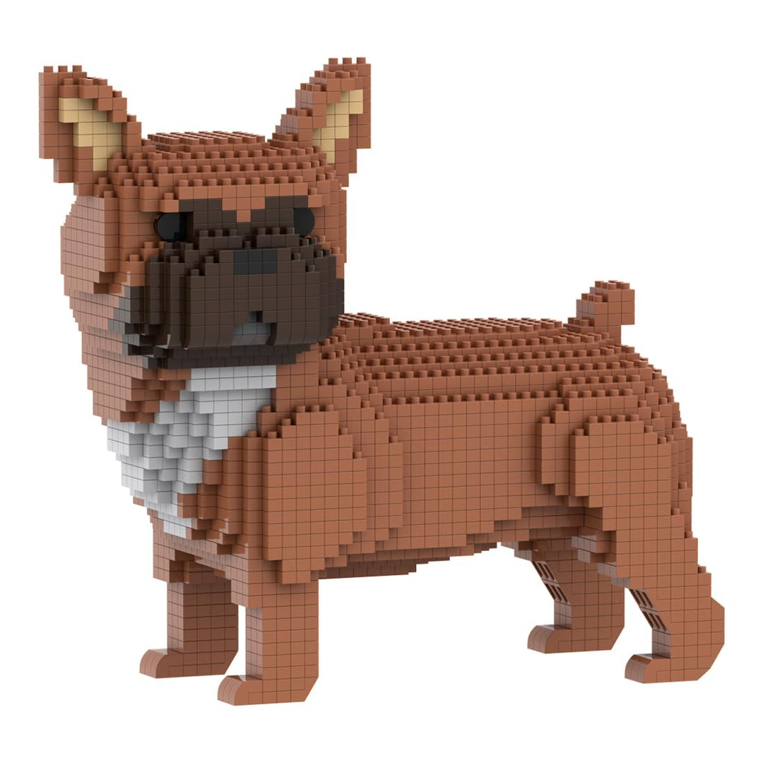 Figur zum Bauen mit Miniaturbausteinen. Französische Bulldogge, Französische Bulldogge