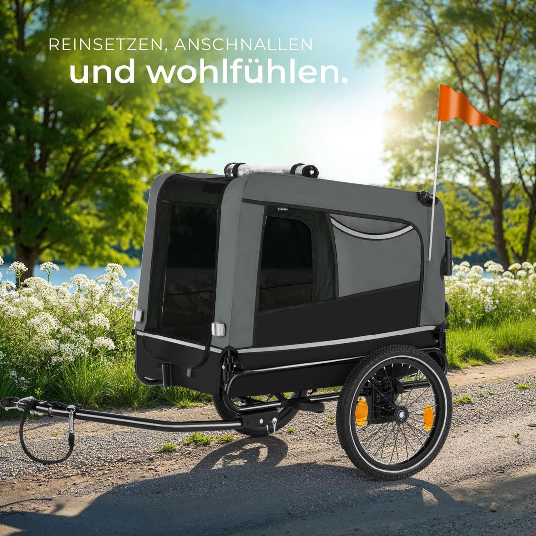 tectake® Fahrradanhänger multifunktional - als Hunde Anhänger Wagen für Fahrrad und e Bike, Jogger o