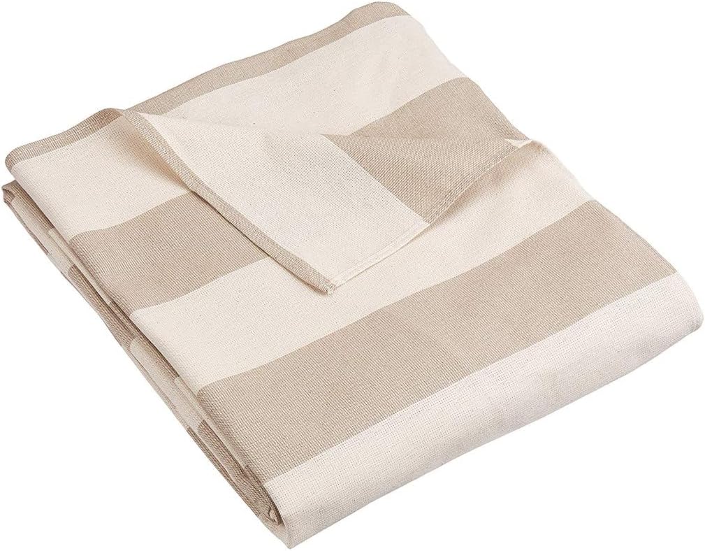 HomeLife - Sofabezug für 2-Sitzer, Baumwolle mit Bindebändern, 2-Sitzer-Sofaüberwurf mit Armlehnen,