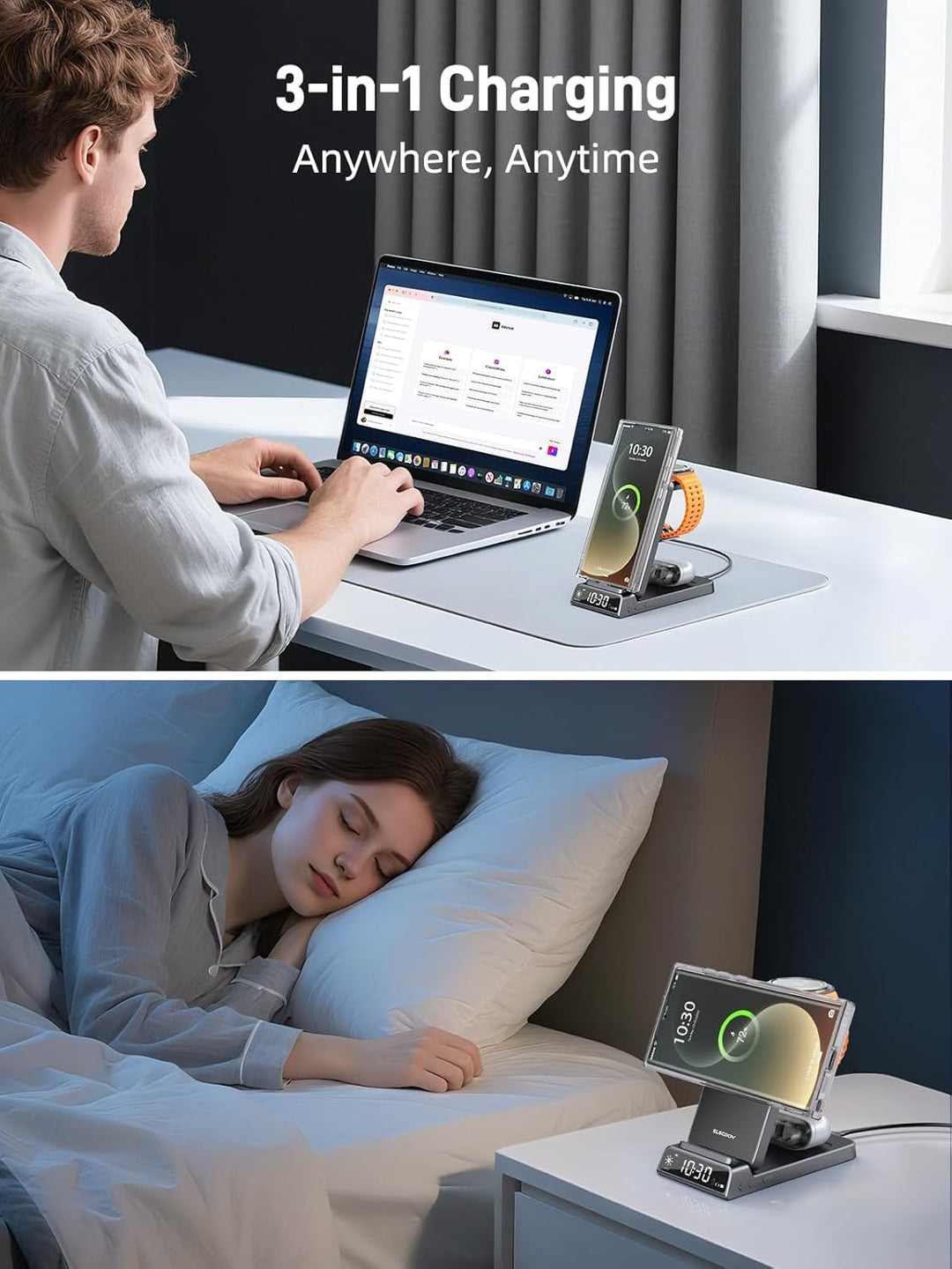 Magnetisches Kabelloses Ladegerät für Samsung, 3 in 1 Mag Safe Ladestation für Samsung Galaxy Z Fold