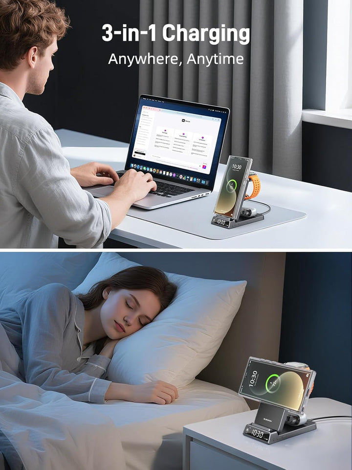 Magnetisches Kabelloses Ladegerät für Samsung, 3 in 1 Mag Safe Ladestation für Samsung Galaxy Z Fold
