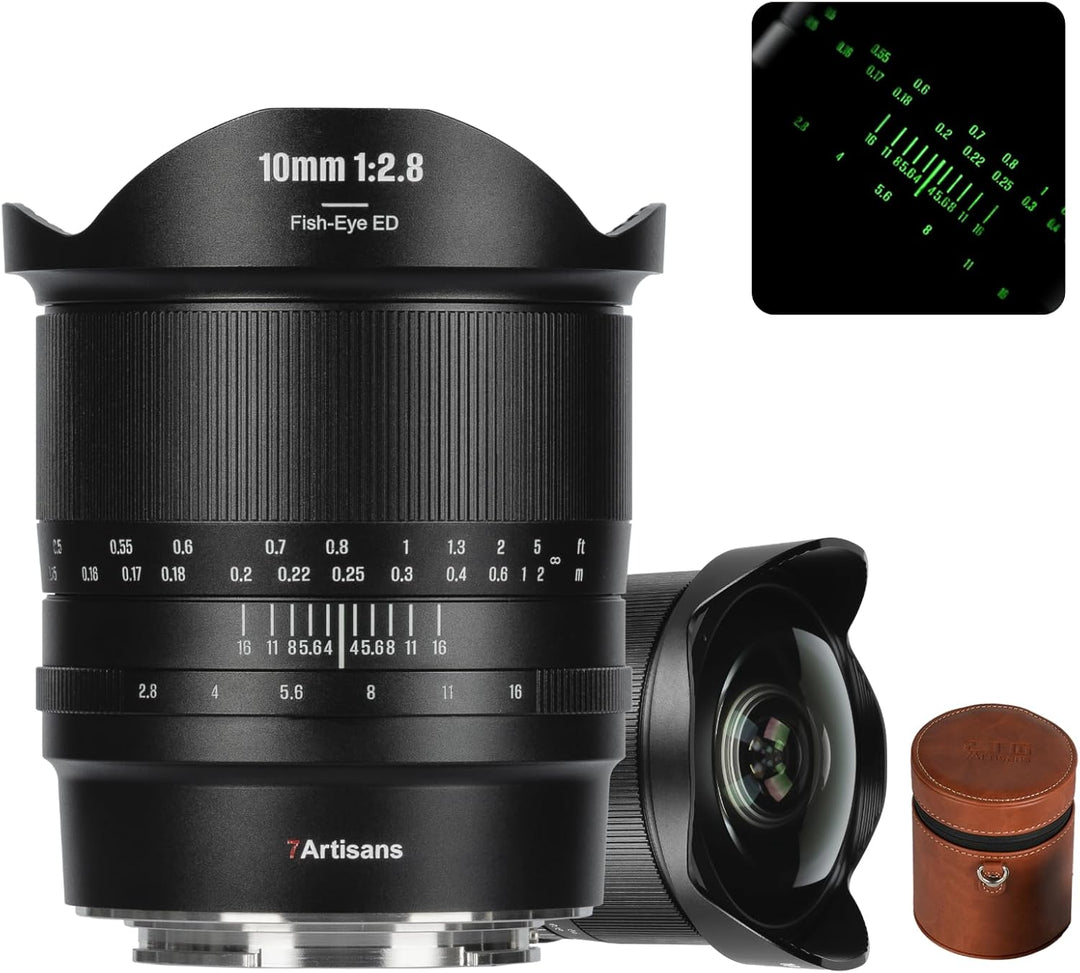 7Artisans 10mm F2.8 II für Canon RF-Mount Objektiv, Ultra Weitwinkel Fisheye Objektiv Vollformat 185