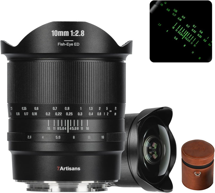 7Artisans 10mm F2.8 II für Canon RF-Mount Objektiv, Ultra Weitwinkel Fisheye Objektiv Vollformat 185