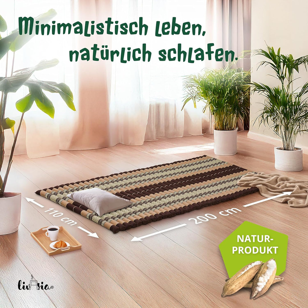 livasia Rollmatte Rollmatratze L-200x110x4,5cm, Gästebett Gästematratze 1 Person, Reisebett Kofferra