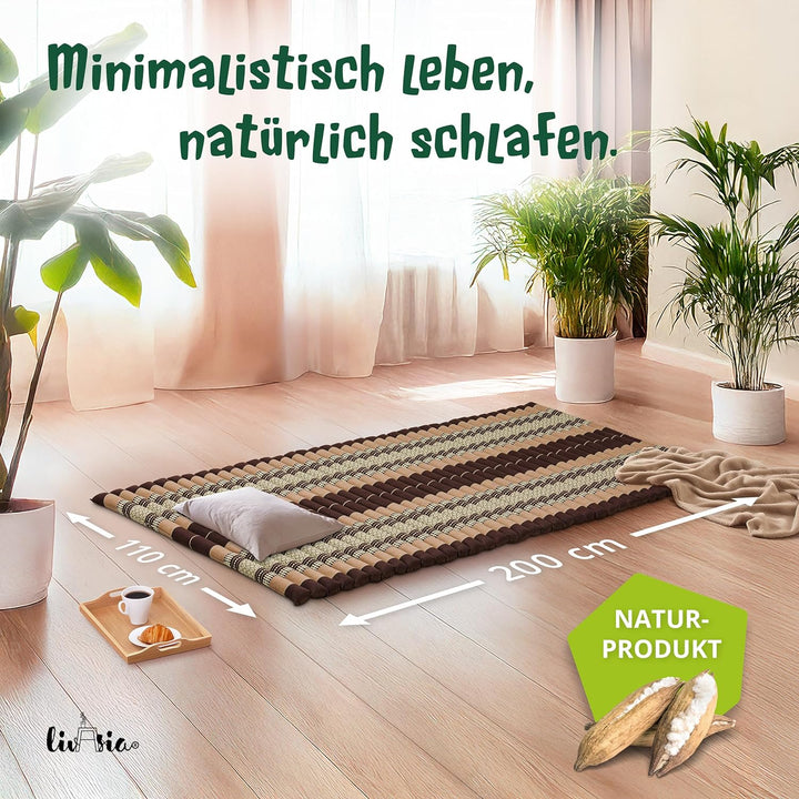 livasia Rollmatte Rollmatratze L-200x110x4,5cm, Gästebett Gästematratze 1 Person, Reisebett Kofferra