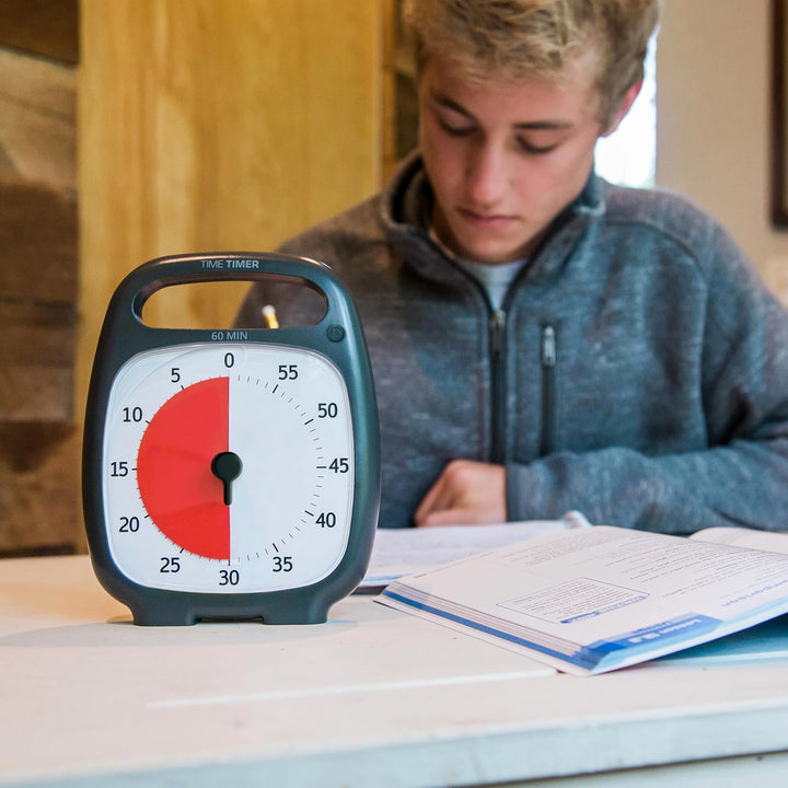 Time Timer PLUS 60 Minute Visueller Analog-Timer (weiss) optionaler akustischer Alarm (Lautstärkereg