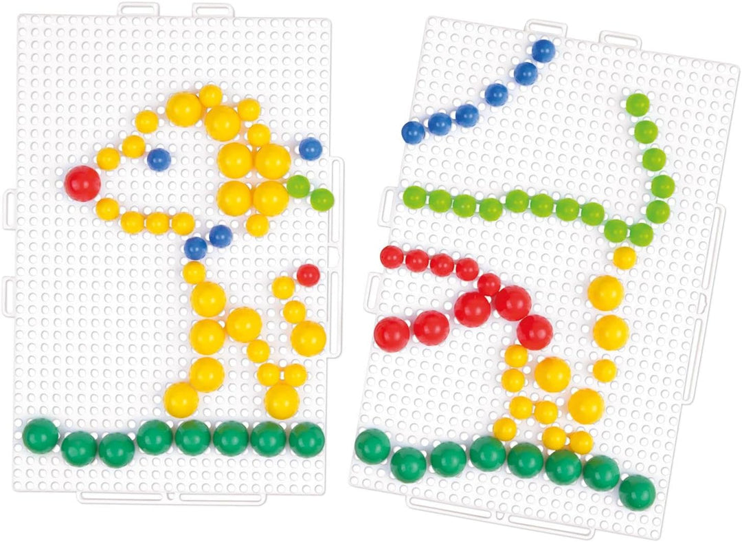 Lena 35615 Mosaiksteckspiel, Mittel, Blau,Gelb,Grün,Rot