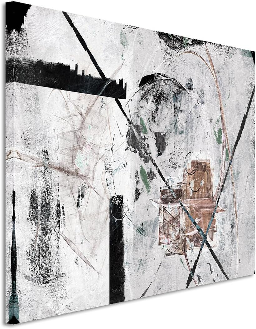Paul Sinus Art 80x60cm Fotoleinwand Leinwanddruck Kunstdruck Wandbild weiss grau schwarz braun Stric