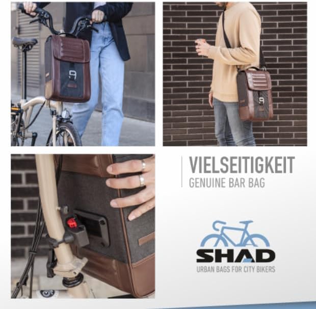 SHAD Bikes - Lenkertasche Fahrrad KLICKfix 8L - Retro Lenkertasche wasserdicht & kompakt - Fahrradle