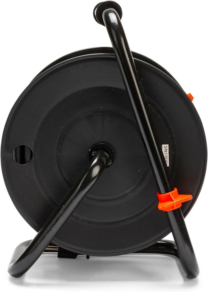 Velamp REEL-FR-25 Verlängerungskabel, elektrisch, 25 m, mit Kabelaufwicklung, 4 Steckdosen, 16 A, Qu