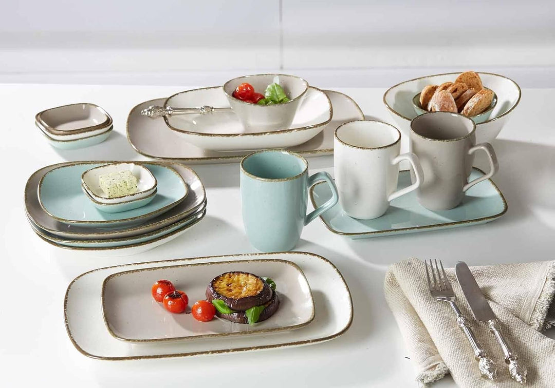 Ritzenhoff &amp; Breker Suppenteller-Set Casa 4-teilig, 22 x 22 cm, Tiefe Teller im Vintage-Look, Mix &amp;