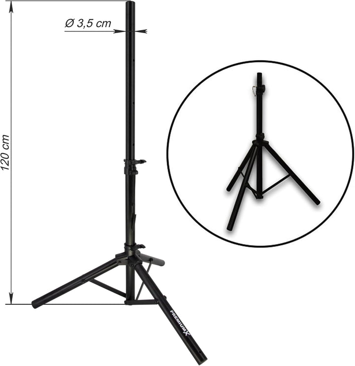 PremiumX Mobile Camping Satelliten-Komplettanlage 60cm Antenne SAT Single LNB Dreibein-Stativ TV Kab