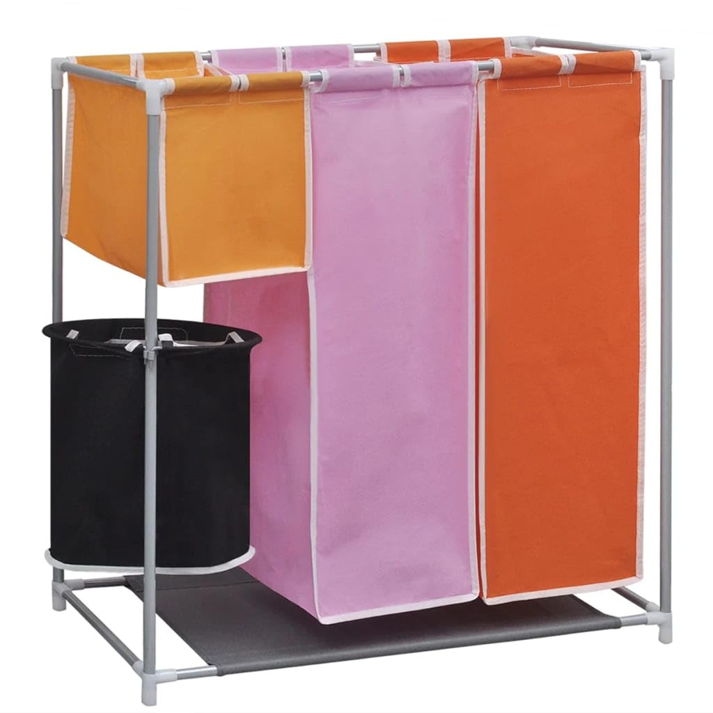 vidaXL 4 Fächern Wäschekorb Wäschesammler Wäschesortierer Wäschebox Wäschetonne 1, 1