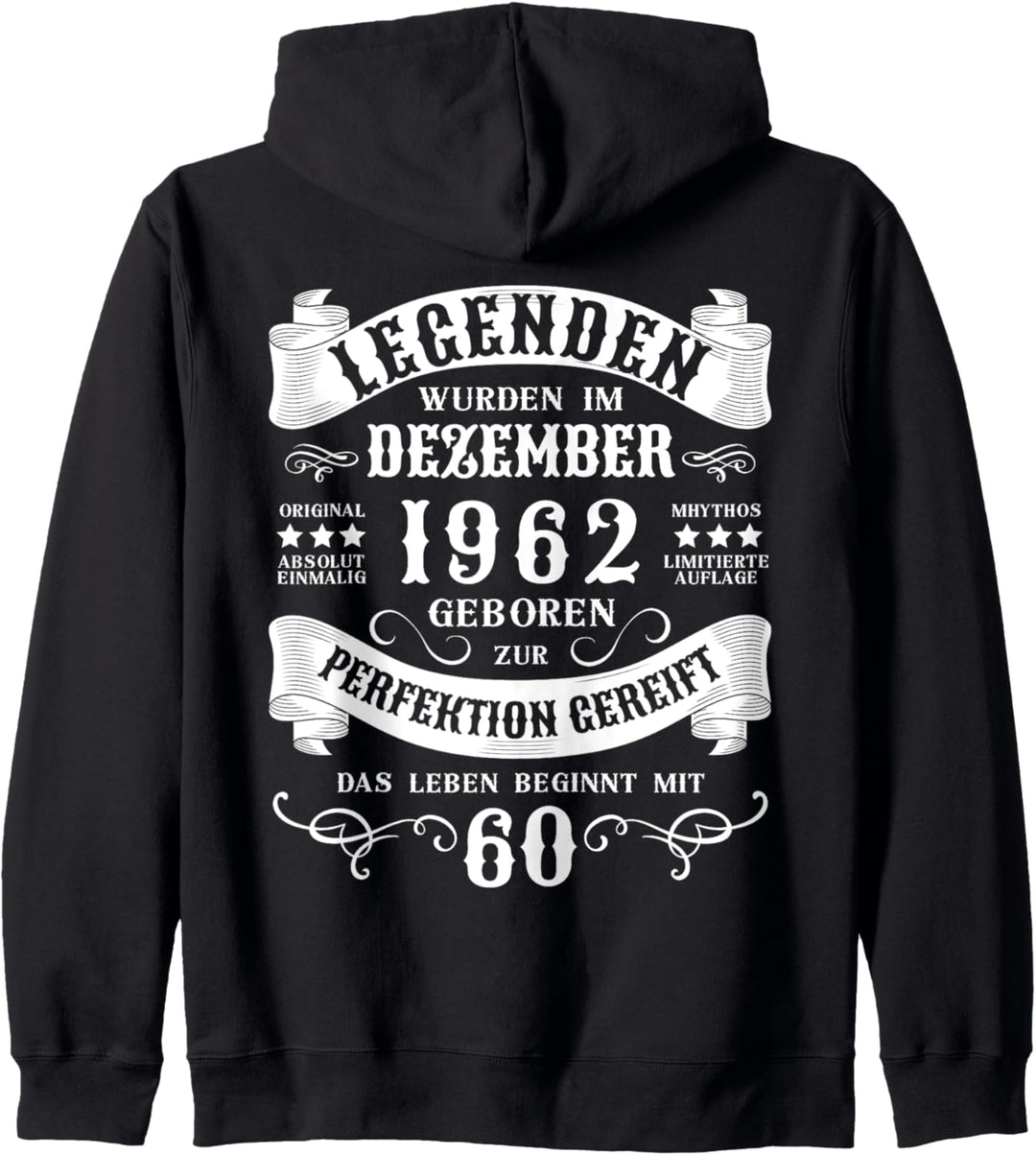 60. Geburtstag 60 Jahre Mann Frau Dezember 1962 Kapuzenjacke
