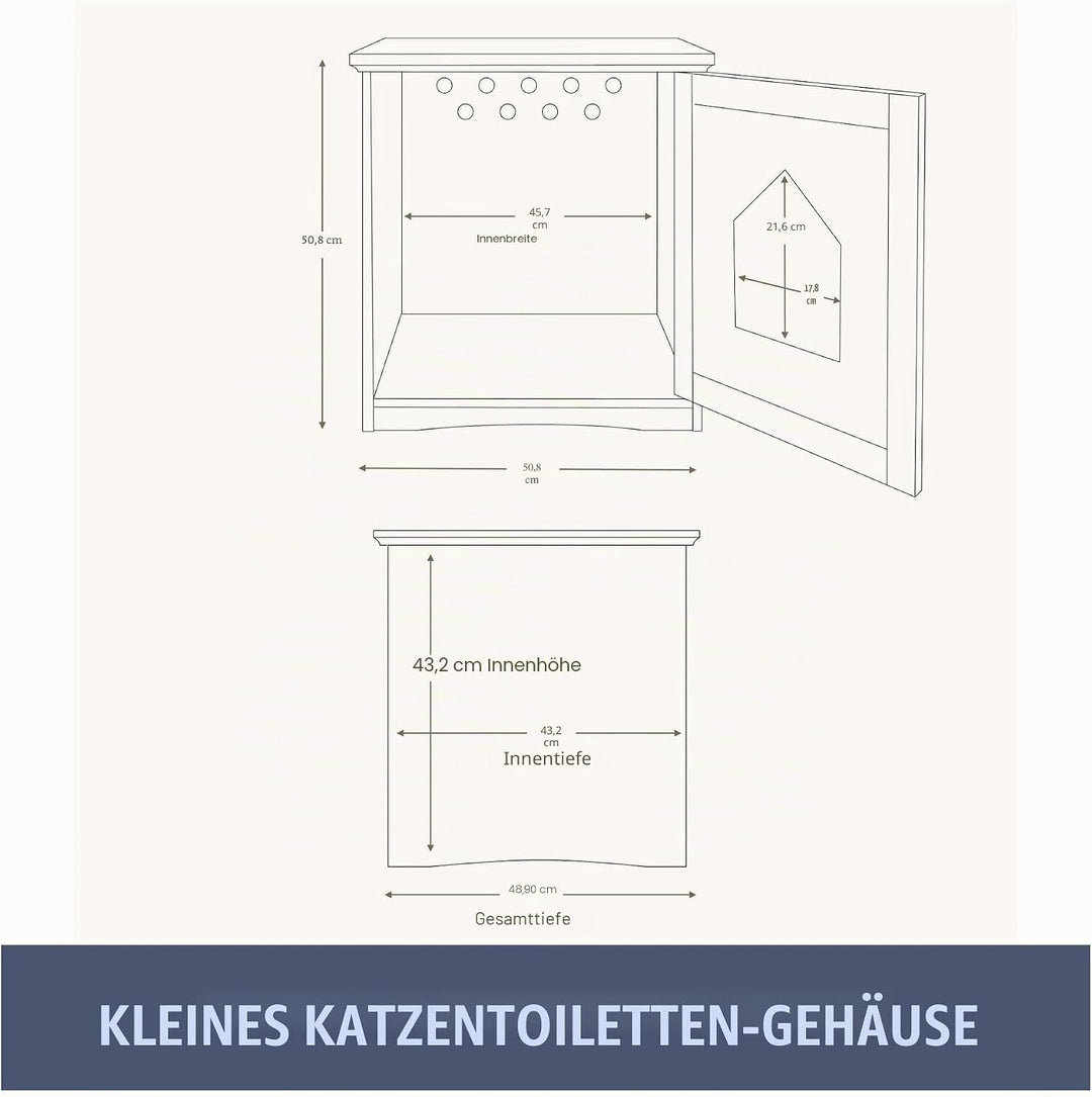 Trixie 40290 Katzenhaus für Katzentoilette, 49 × 51 × 51 cm, weiss Katzenhaus weiss, Katzenhaus weis