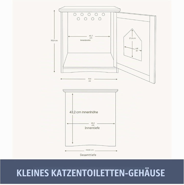 Trixie 40290 Katzenhaus für Katzentoilette, 49 × 51 × 51 cm, weiss Katzenhaus weiss, Katzenhaus weis