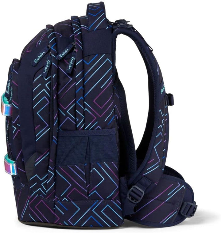 Satch Pack Schulrucksack Set 2tlg. mit Schlamperbox Purple Laser, Purple Laser