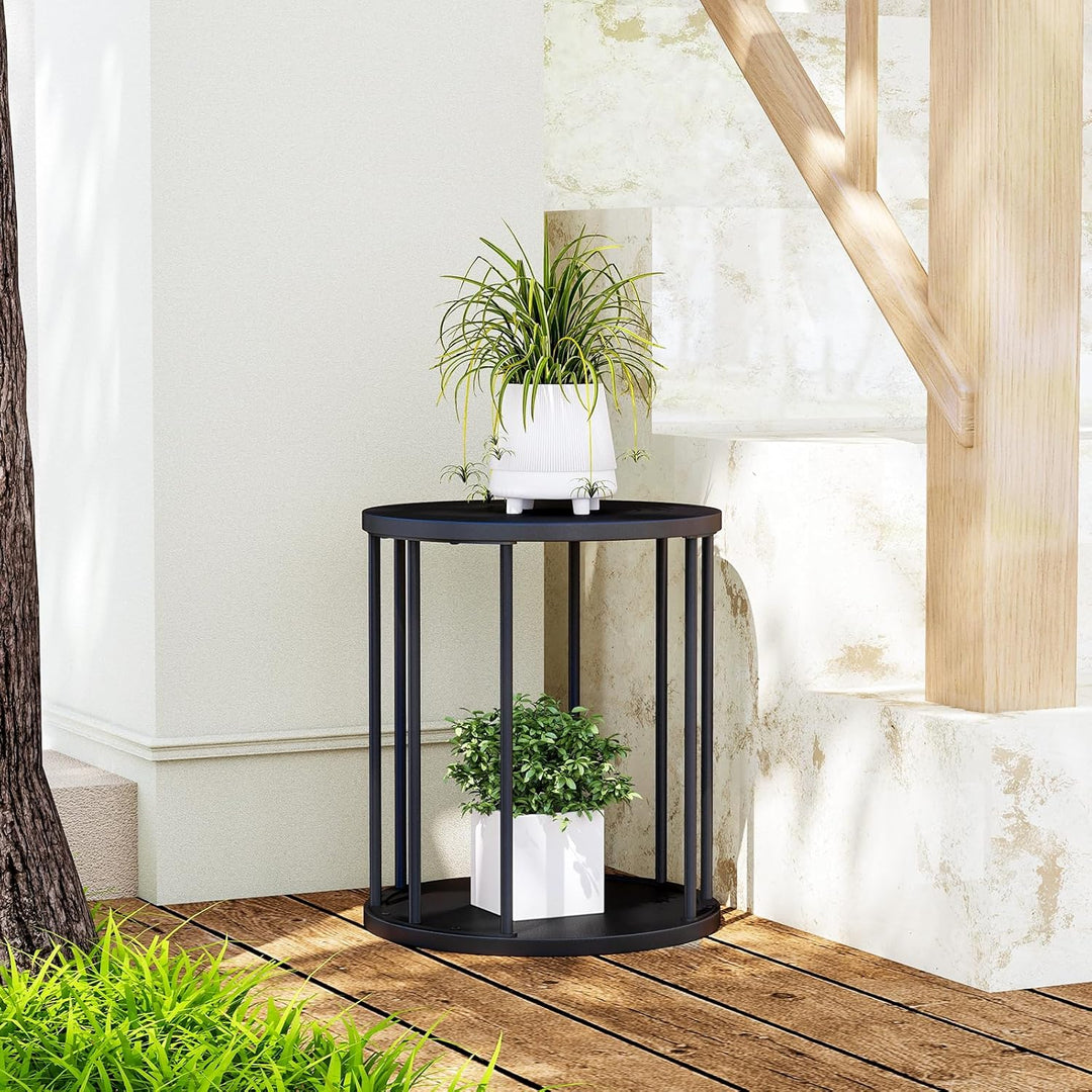 HDANI Rund Pflanzenständer Metall 35cm,Solider und Robuster Blumenständer für Wohnzimmer, Garten,Bal