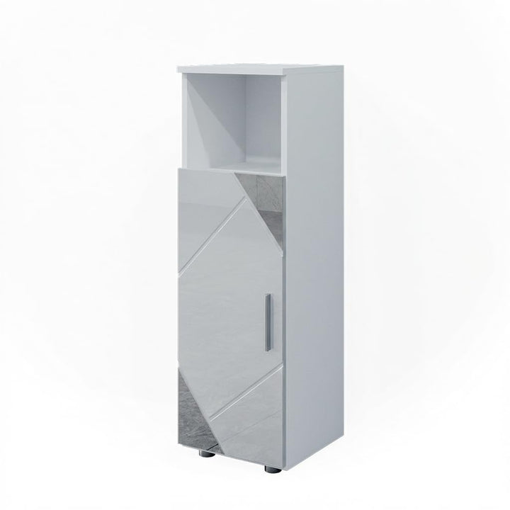Vicco Midischrank Irma, Weiss Hochglanz mit Einsätzen, 30 x 95 cm Weiss Hochglanz mit Einsätzen Midi