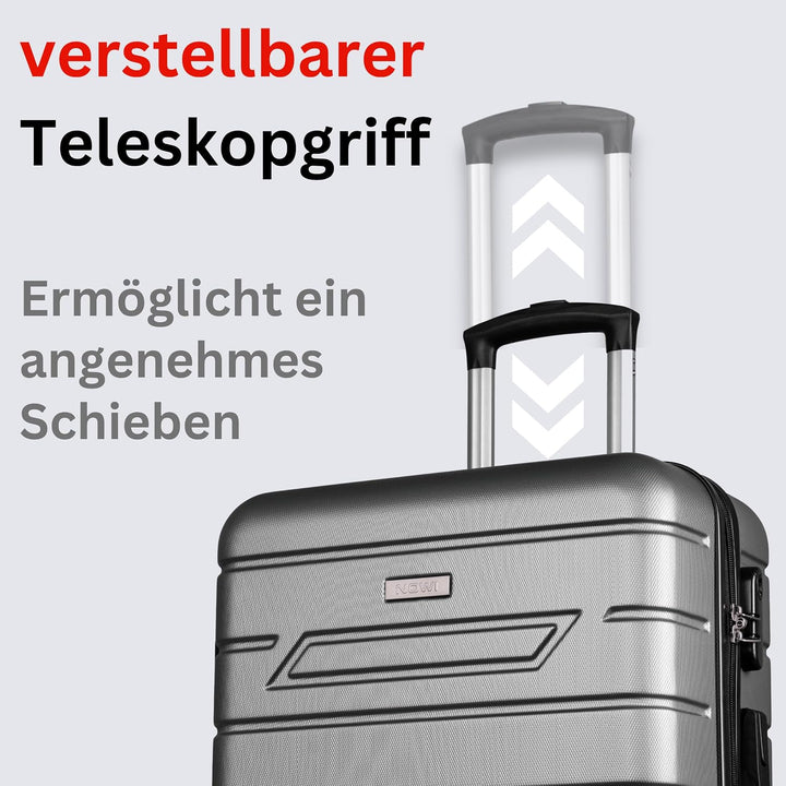 NOWI Bergamo Reisekoffer - Wasserabweisend, 8 Rollen 360° Drehbar, Teleskopgestänge, Voll gefütterte