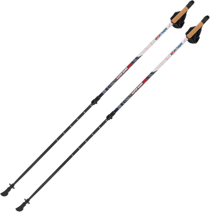 Sport-Thieme Nordic Walking Stöcke Lock Up Pro | Carbon | Verstellbare Stocklänge 100-135 cm | Korkg