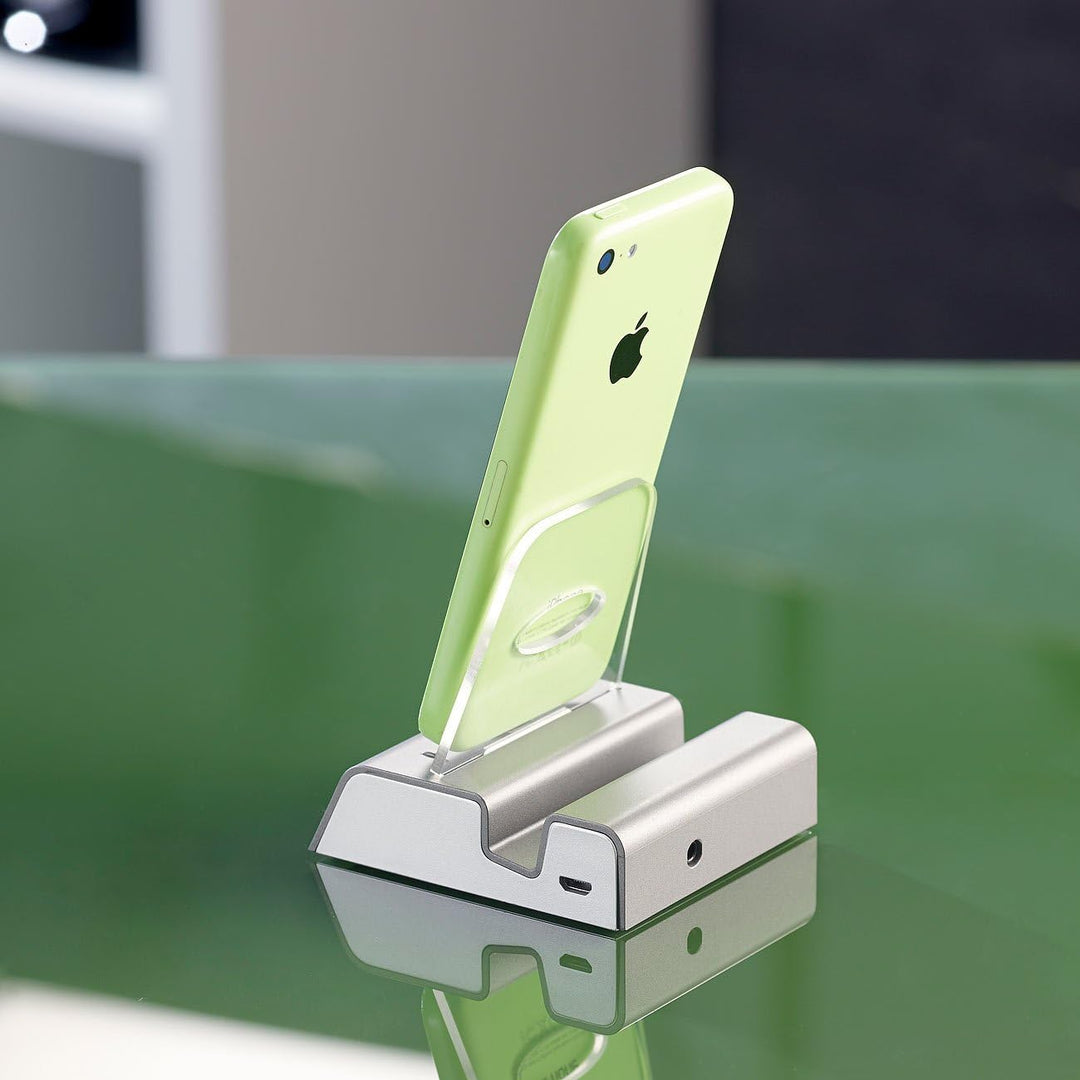 Callstel Ladestation iPhone: Docking-Station mit Bluetooth, Lightning- & Audio-Ausgang, MFi-zert. (i